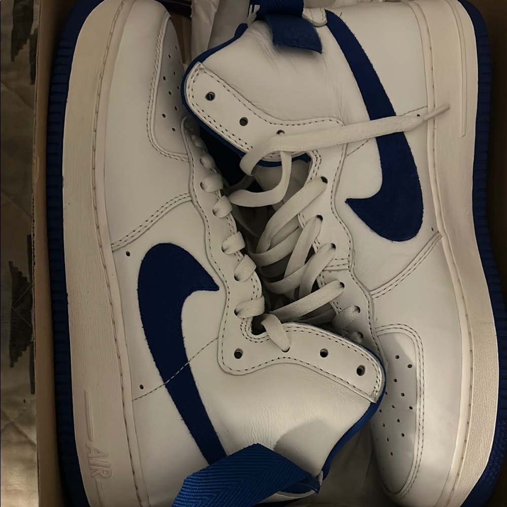 Nike Kids White and Blue Sneakers